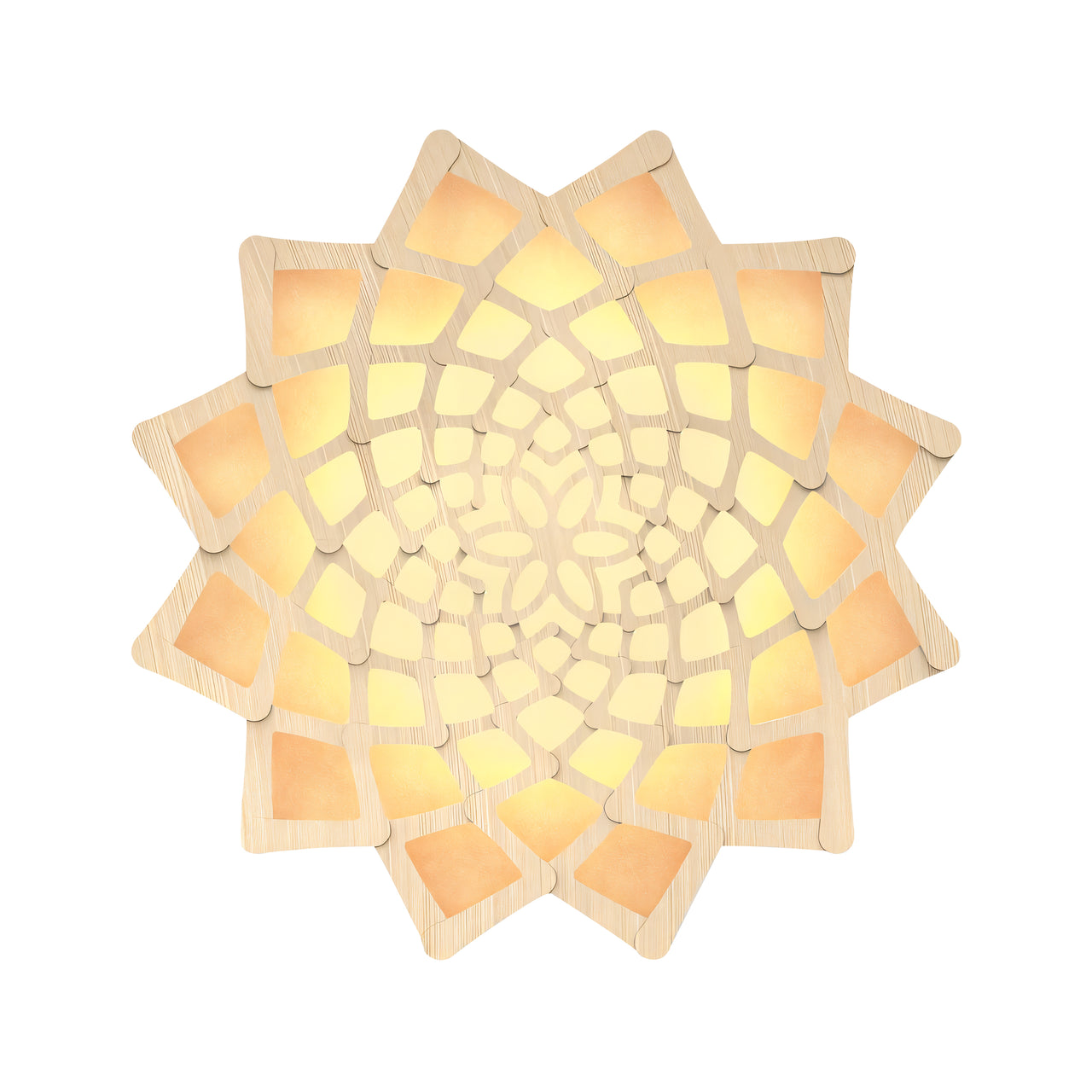 Sunflower Wall Light: Large + Bamboo + Orange