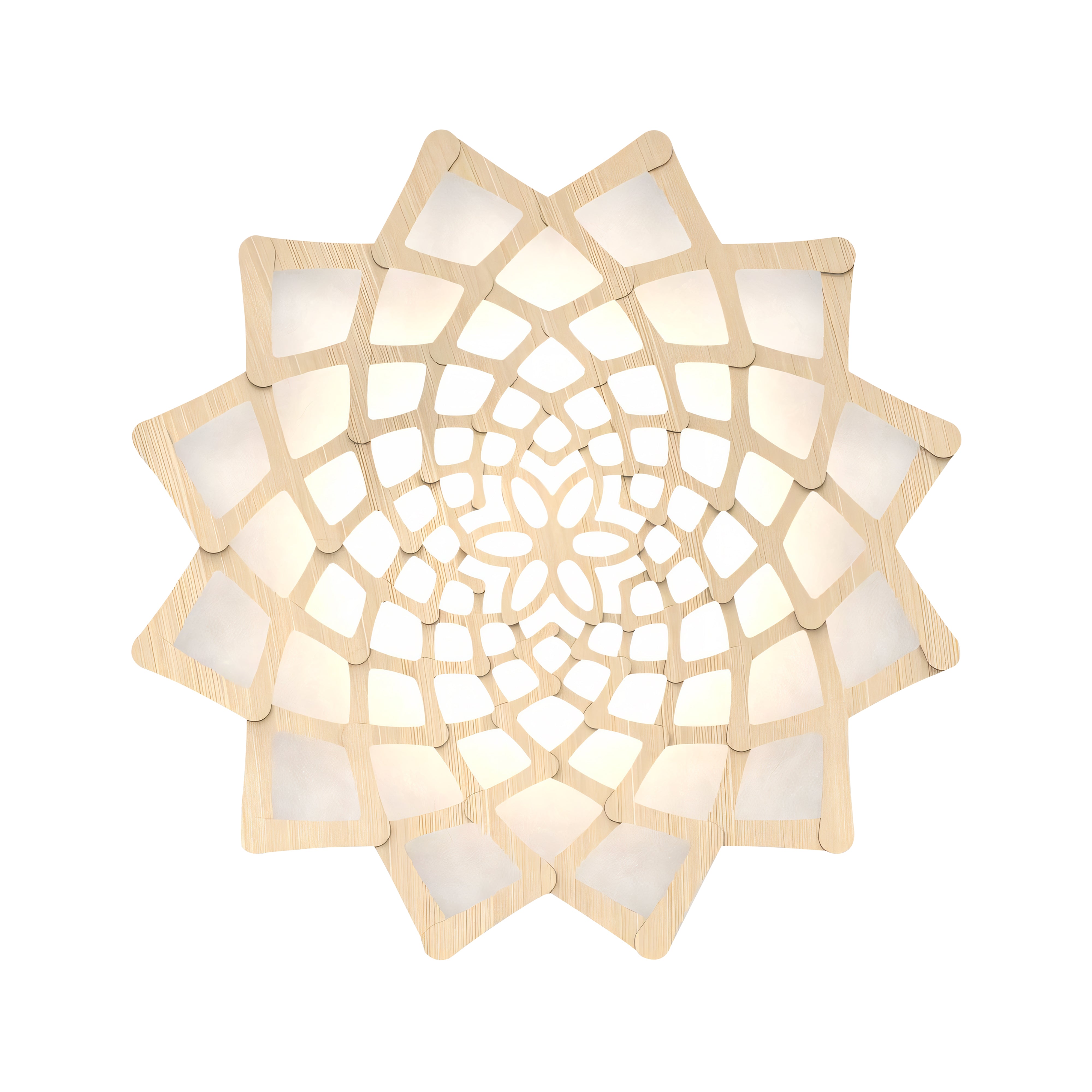 Sunflower Wall Light: Large + Bamboo + White