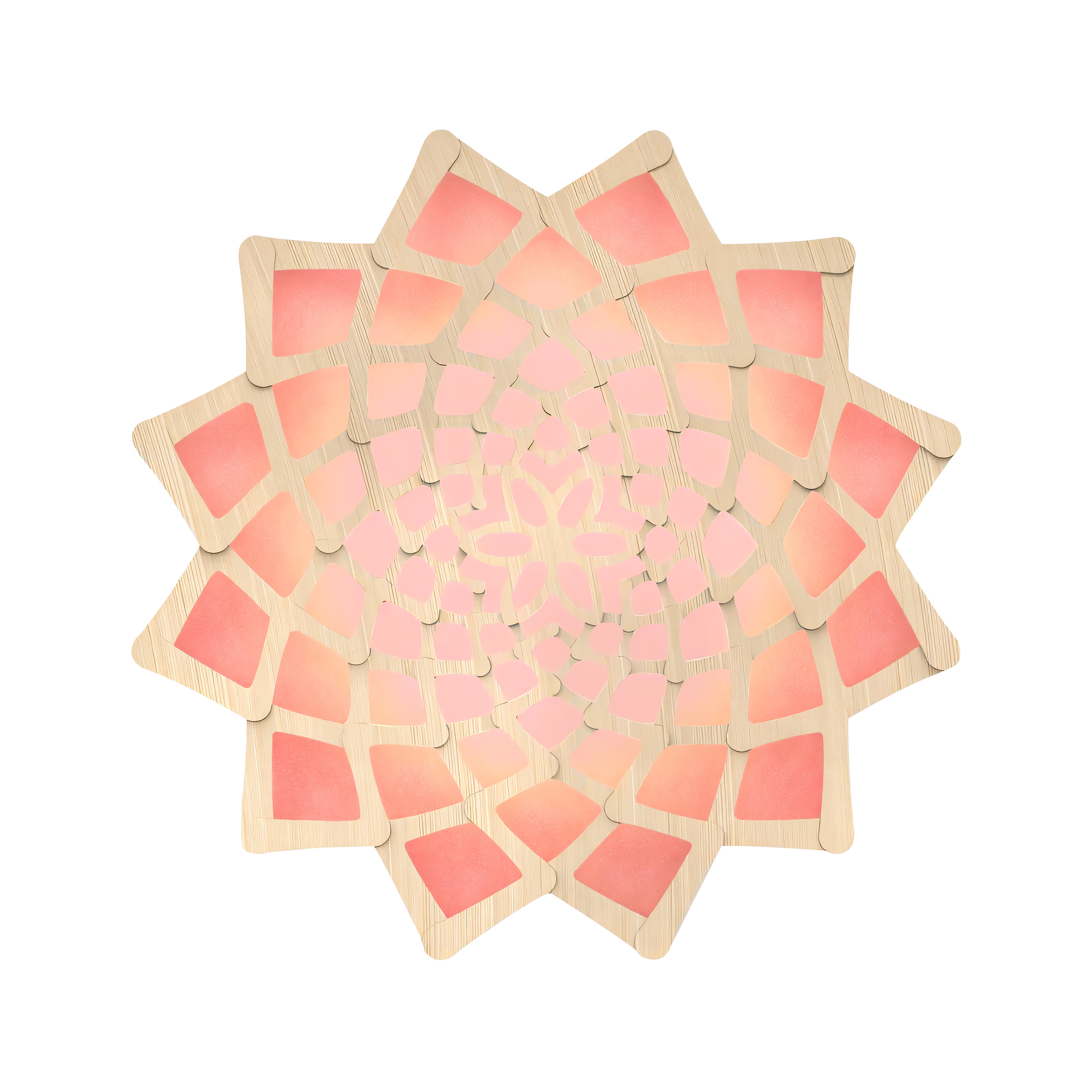 Sunflower Wall Light: Large + Bamboo + Red