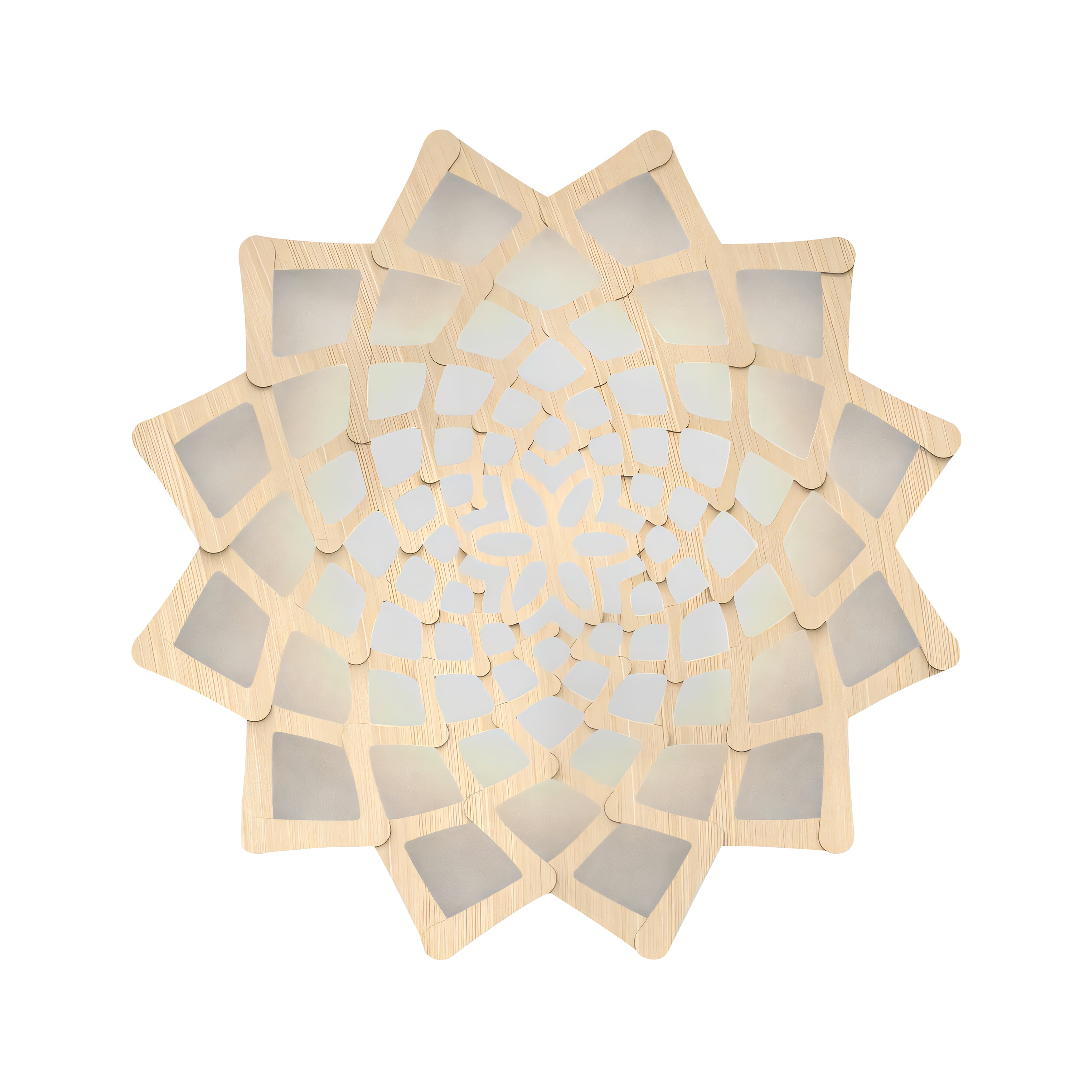 Sunflower Wall Light: Large + Bamboo + Black