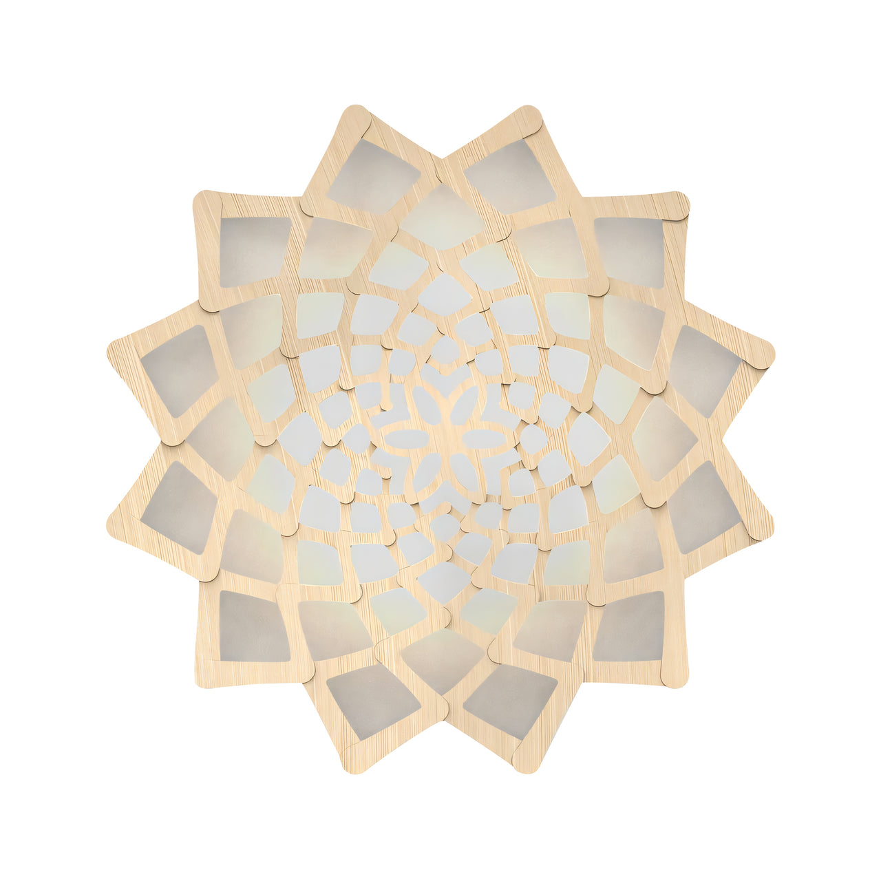 Sunflower Wall Light: Large + Bamboo + Black
