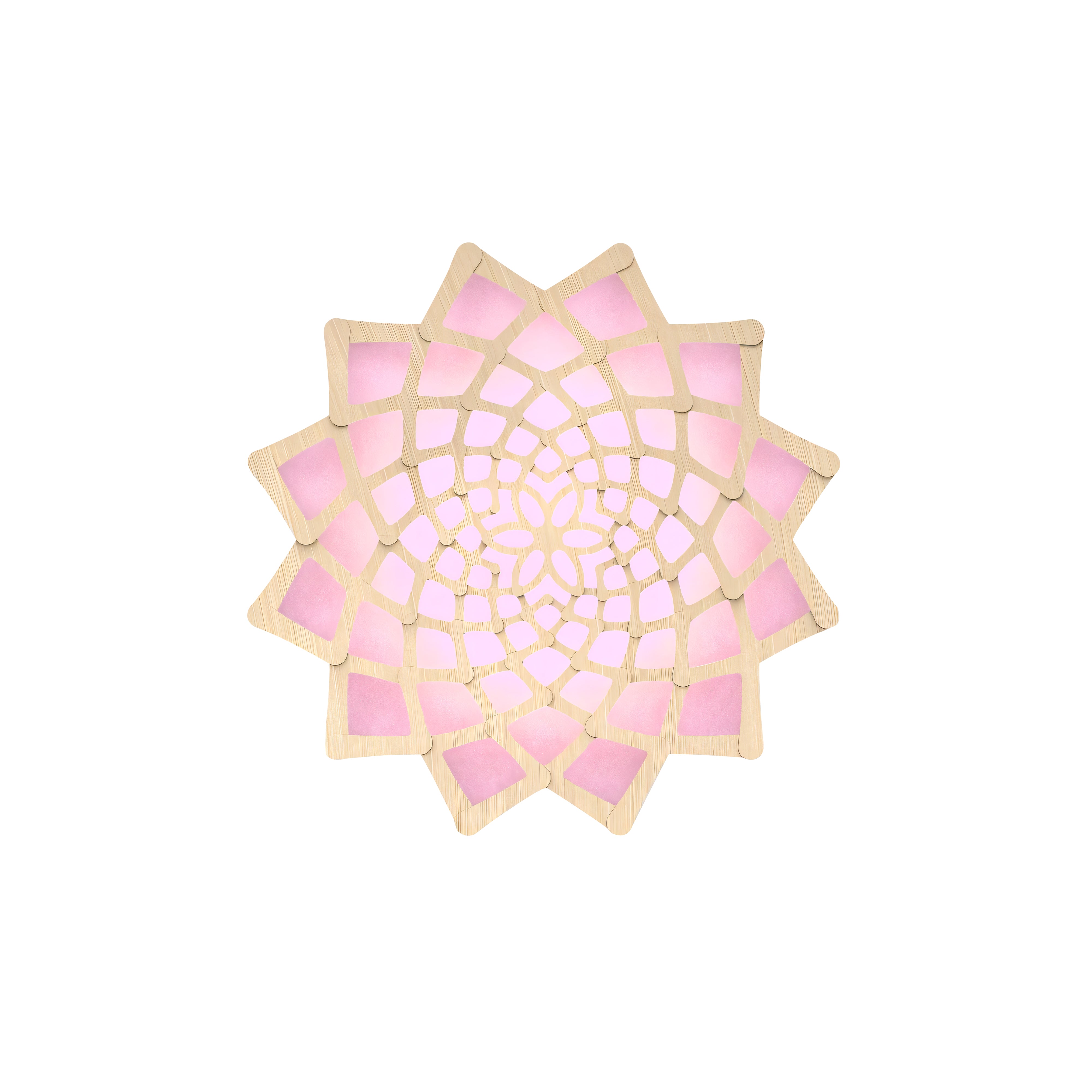 Sunflower Wall Light: Small + Bamboo + Pink