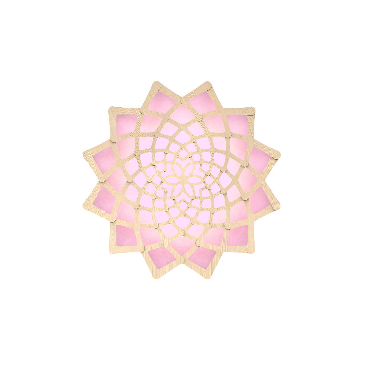 Sunflower Wall Light: Small + Bamboo + Pink