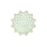 Sunflower Wall Light: Small + Bamboo + Aqua