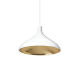 Swell Single Indoor/Outdoor Pendant Light: Wide + White