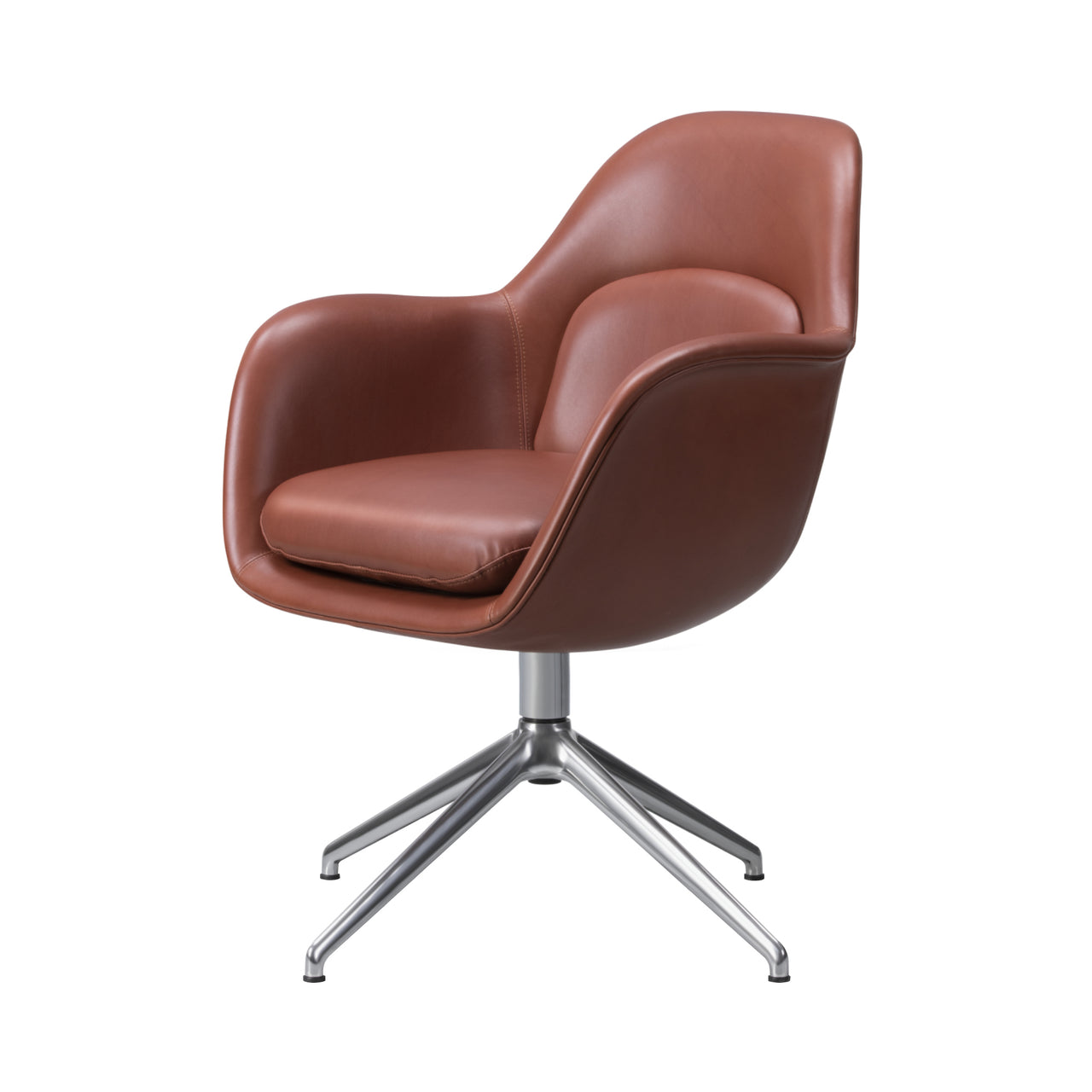 Swoon Dining Armchair: Swivel Base + Polished Aluminum