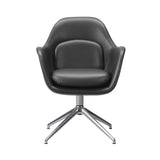 Swoon Dining Armchair: Swivel Base + Polished Aluminum