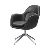 Swoon Dining Armchair: Swivel Base + Polished Aluminum