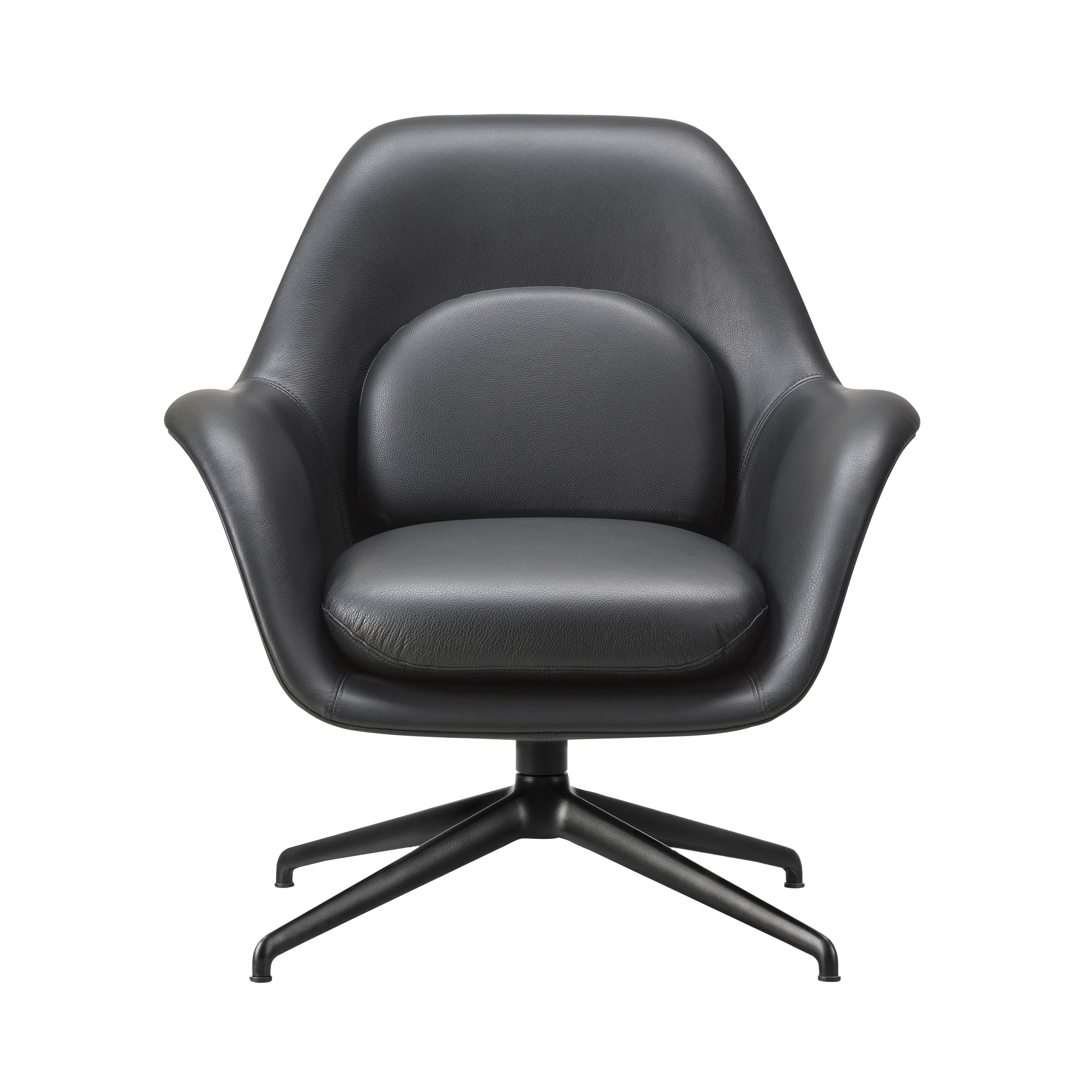 Swoon Lounge Chair Petit: Swivel Base + Black Steel