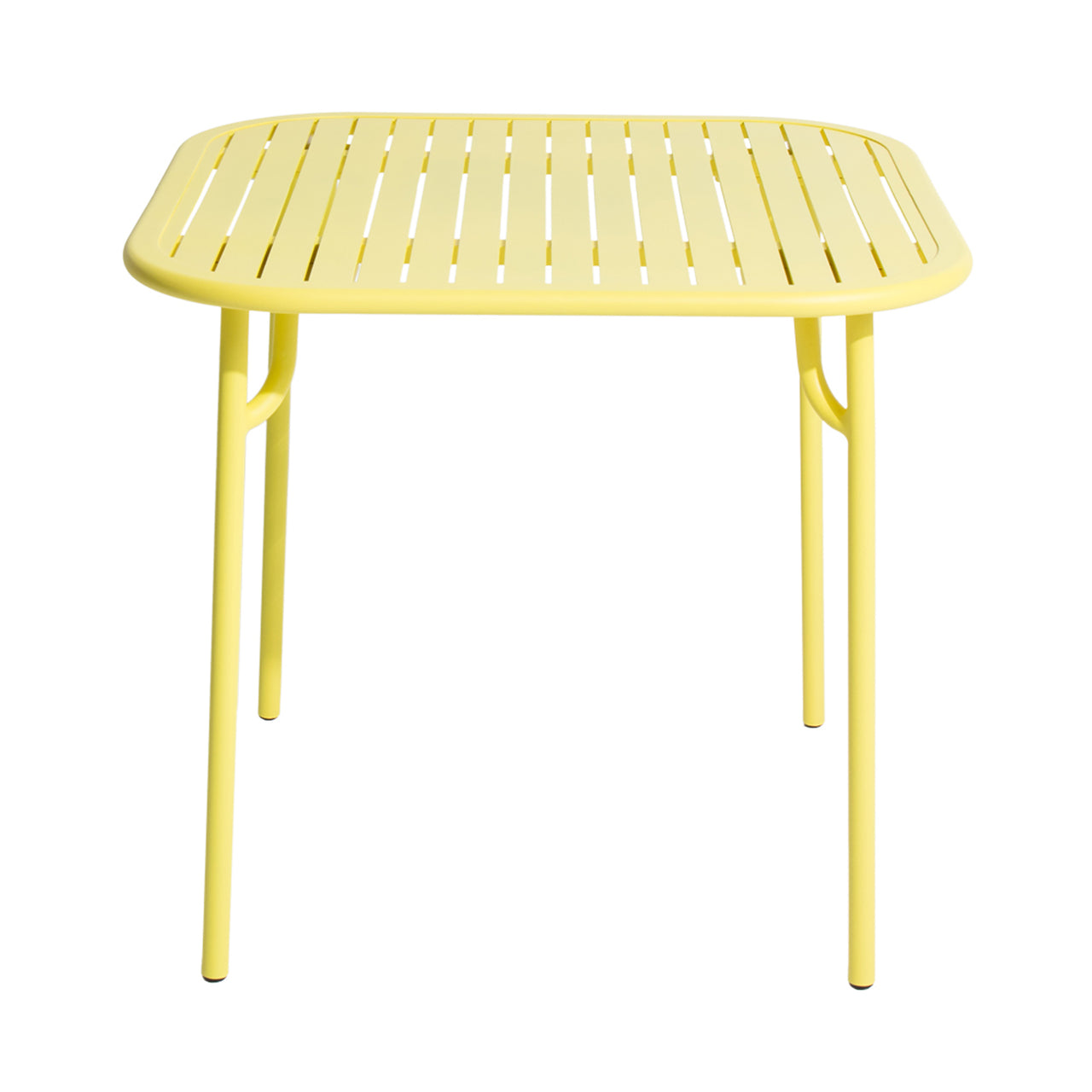 Week-End Square Dining Table with Slats: Yellow