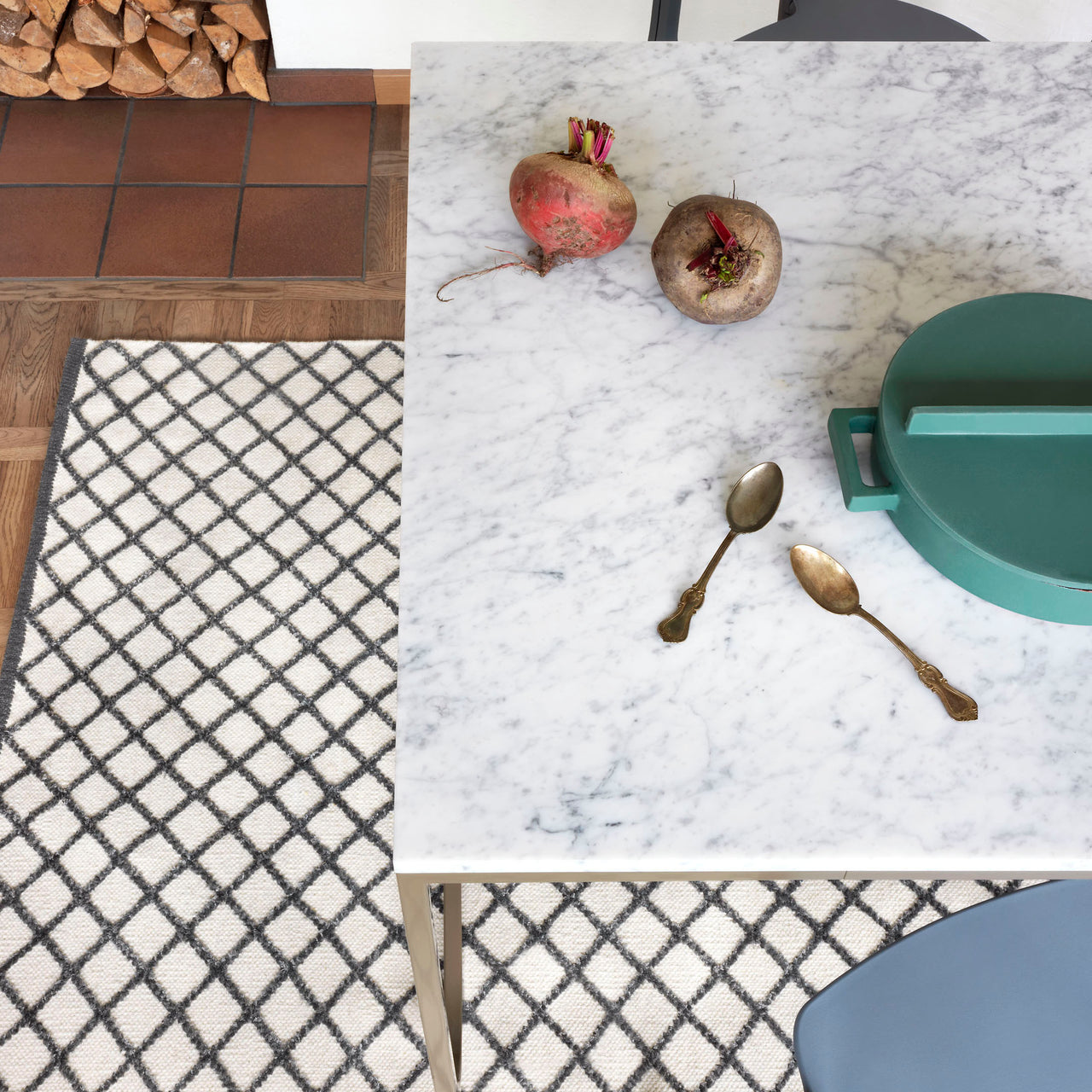 Tati Large Coffee Table: Marble Top