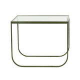 Tati Lounge Table: Small + Transparent Glass + Green Khaki