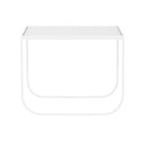 Tati Lounge Table: Small + Glass Top + White Lacquered Glass + White
