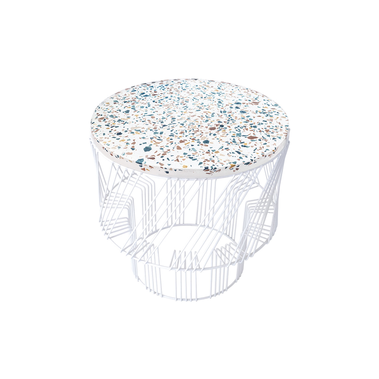 Terrazzo Side Table: White