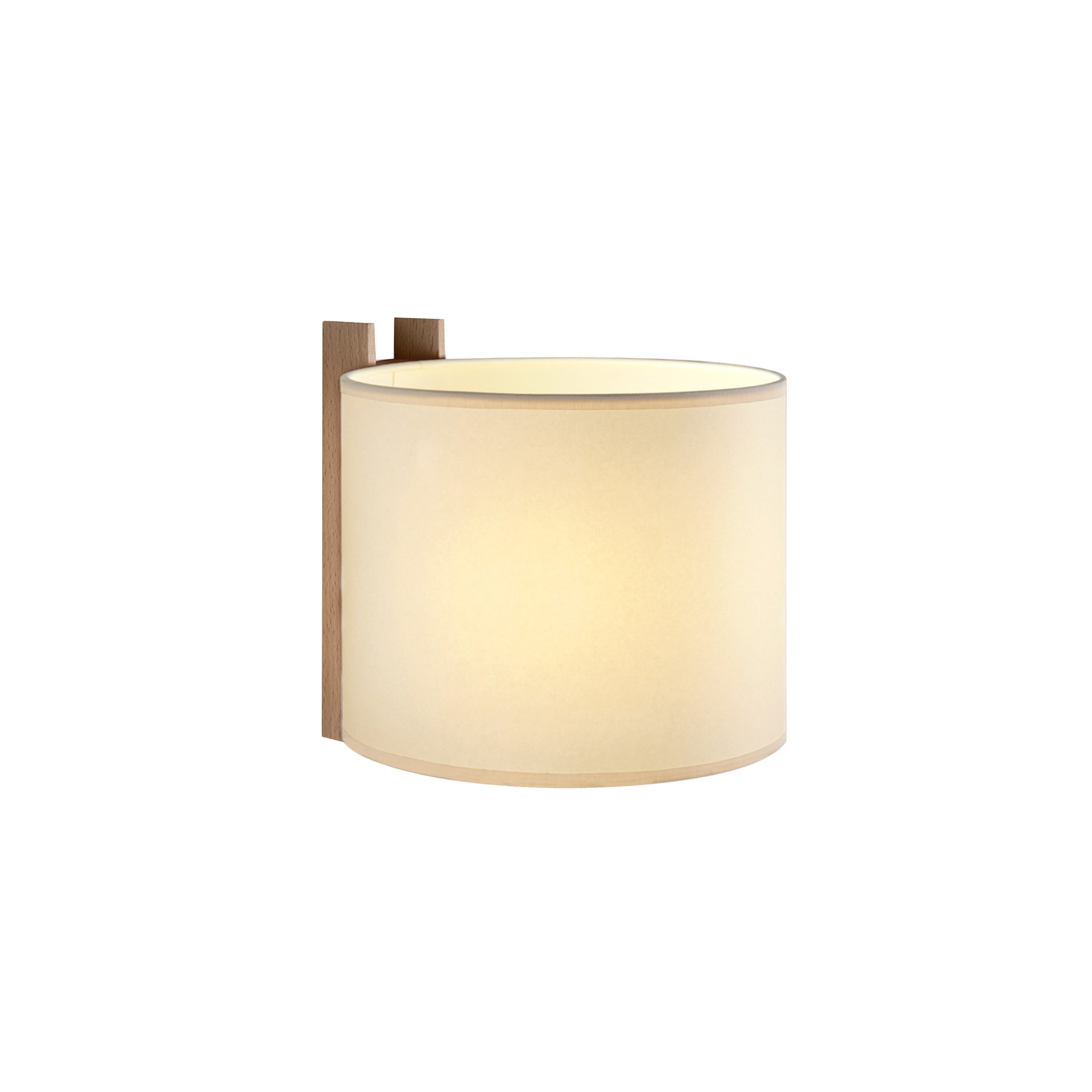 TMM Wall Lamp: Short + Beige + Beech + Direct Wall
