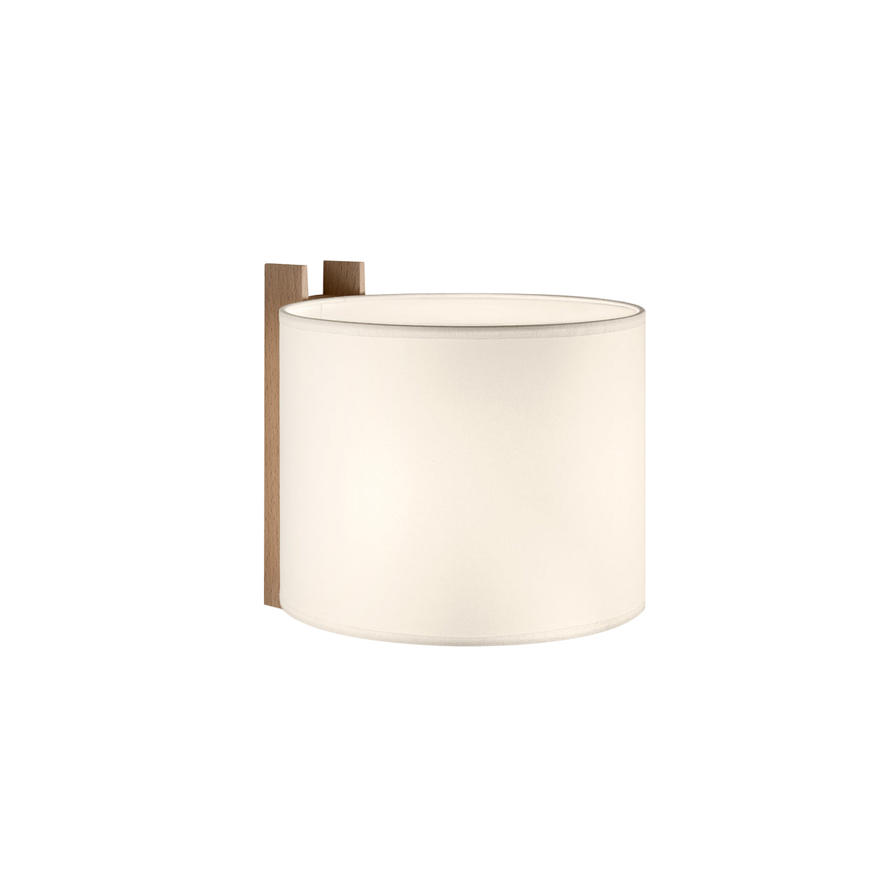 TMM Wall Lamp: Short + White + Beech + Direct Wall
