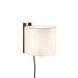 TMM Wall Lamp: Short + White + Walnut + With Plug