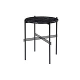 TS Round Side Table: Black + Black Marquina Marble