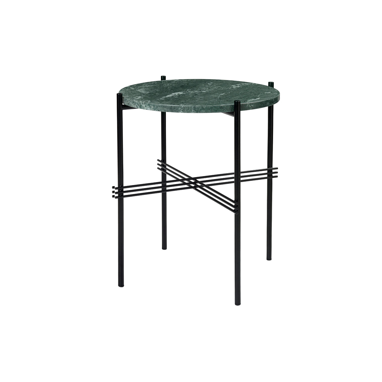 TS Round Side Table: Black + Green Guatemala Marble