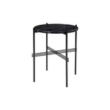 TS Round Side Table: Black + Black Marquina Marble