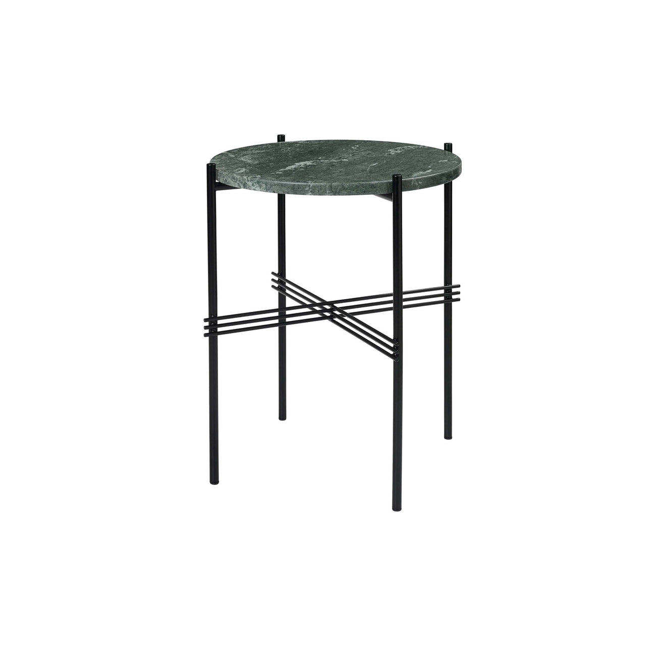 TS Round Side Table: Black + Green Guatemala Marble