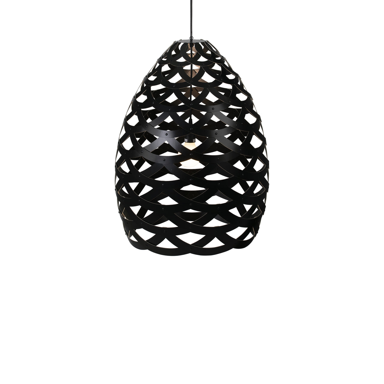 Tūī Pendant Light: Large + Black + Black