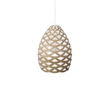 Tūī Pendant Light: Medium + Bamboo + White + White