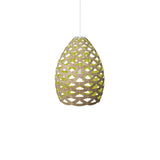 Tūī Pendant Light: Medium + Bamboo + Lime + White
