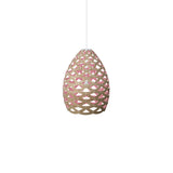 Tūī Pendant Light: Small + Bamboo + Pink + White