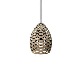 Tūī Pendant Light: Small + Bamboo + Black + Black