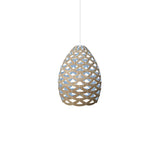 Tūī Pendant Light: Small + Bamboo + Blue + White