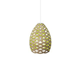Tūī Pendant Light: Small + Bamboo + Lime + White