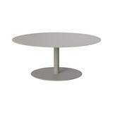 Odette Round Coffee Table: Extra Large + Low + Stone Grey Metal