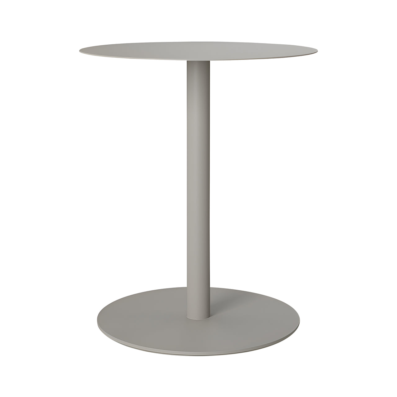 Odette Round Coffee Table: Small + High + Stone Grey Metal