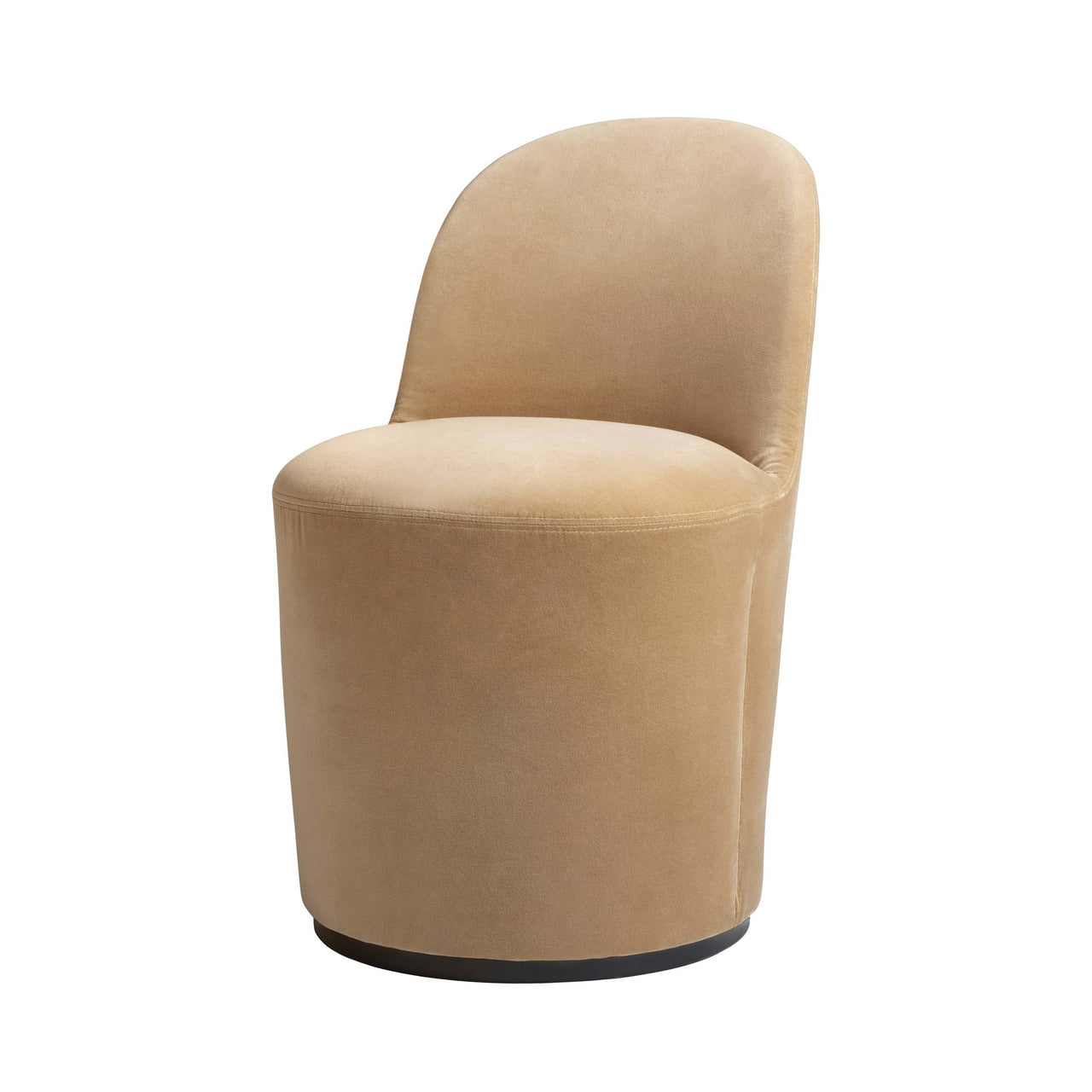 Tail Dining Chair: High Back + Fully Upholstered + Black Semi Matt