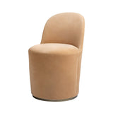 Tail Dining Chair: High Back + Fully Upholstered + Antique Brass