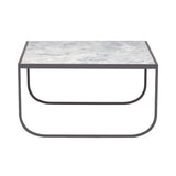 Tati Coffee Table: Square + Marble Top + Low + Carrara Marble + Quartz Grey