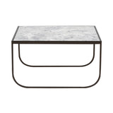 Tati Coffee Table: Square + Marble Top + Low + Carrara Marble + Bronze
