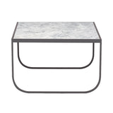Tati Coffee Table: Square + Marble Top + High + Carrara Marble +  Quartz Grey