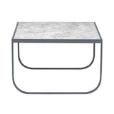 Tati Coffee Table: Square + Marble Top + High + Carrara Marble + Storm Grey