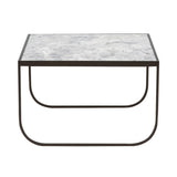 Tati Coffee Table: Square + Marble Top + High + Carrara Marble + Bronze