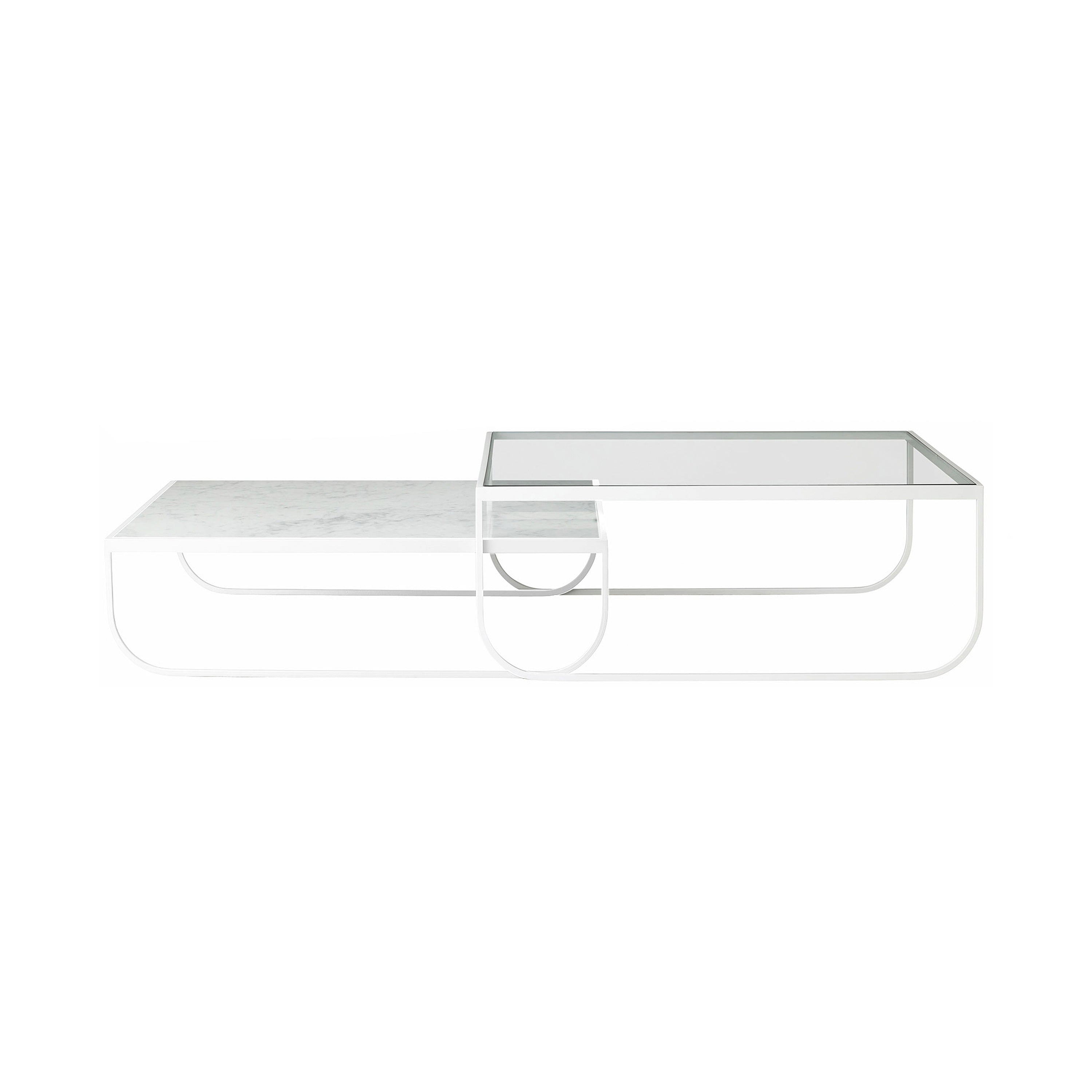 Tati Large Coffee Table: High + Glass Top