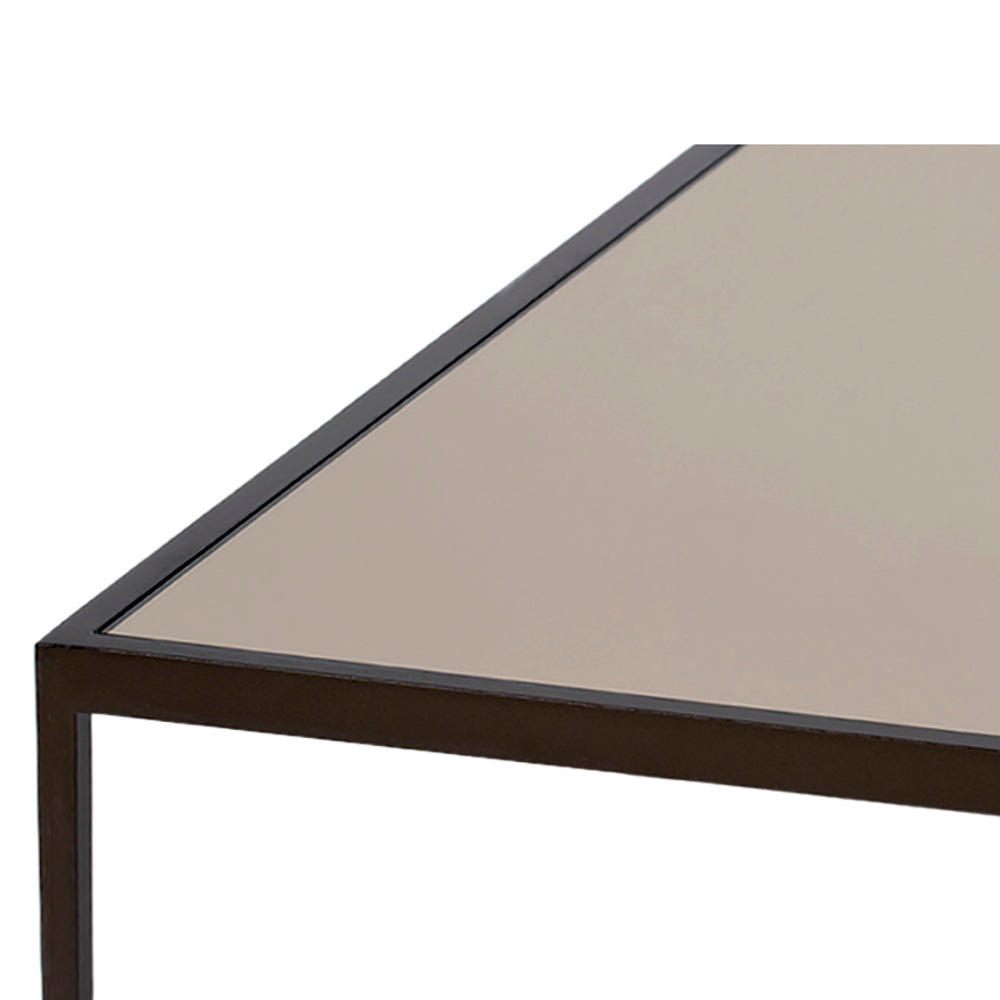 Tati Coffee Table: Square + Glass Top + High