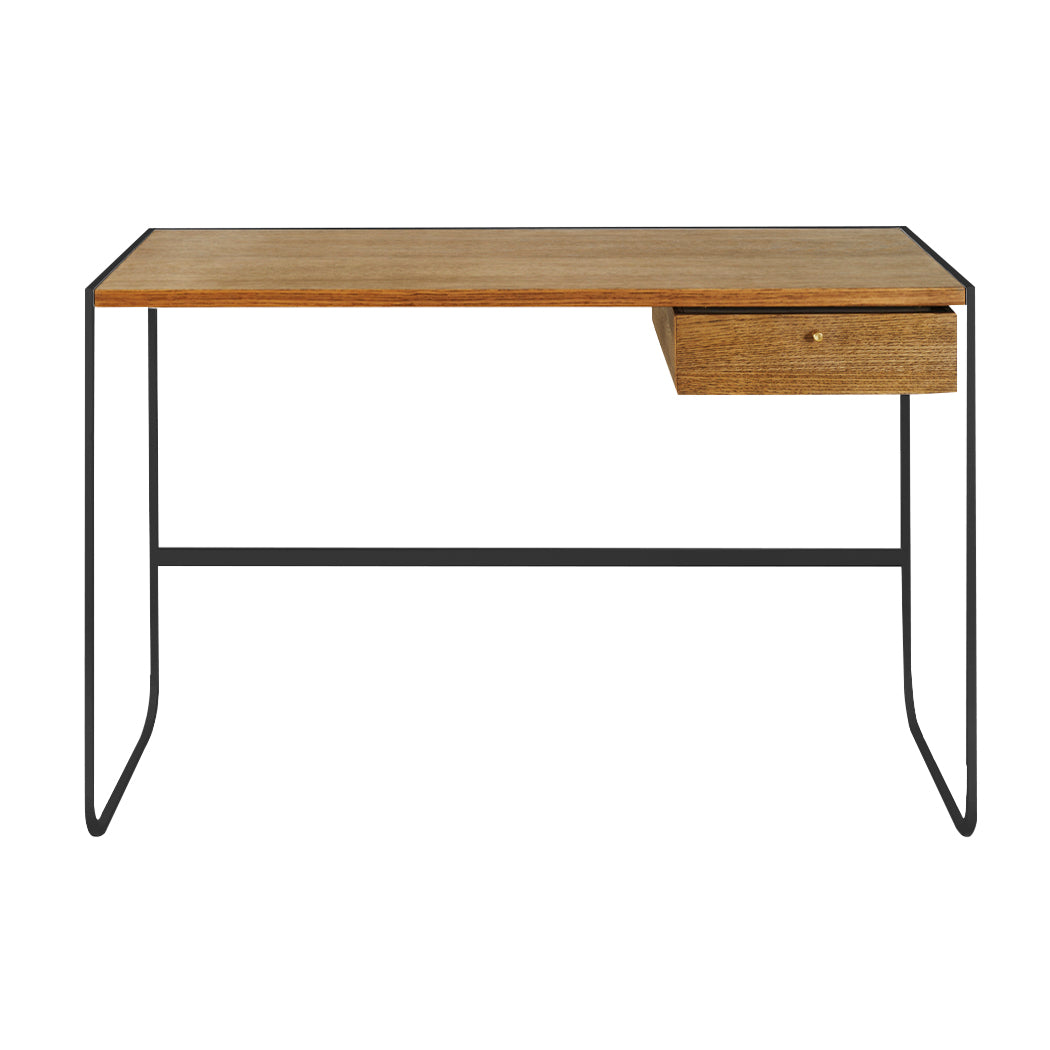 Tati Desk: 1 + American Walnut Oak + Char Grey