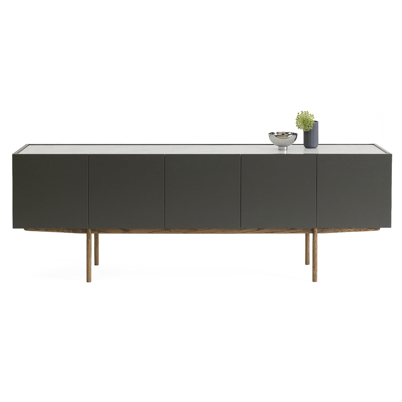 Luc Deluxe 200: Marble Top + Carrara Marble + Taupe + Dark Smoked Oak