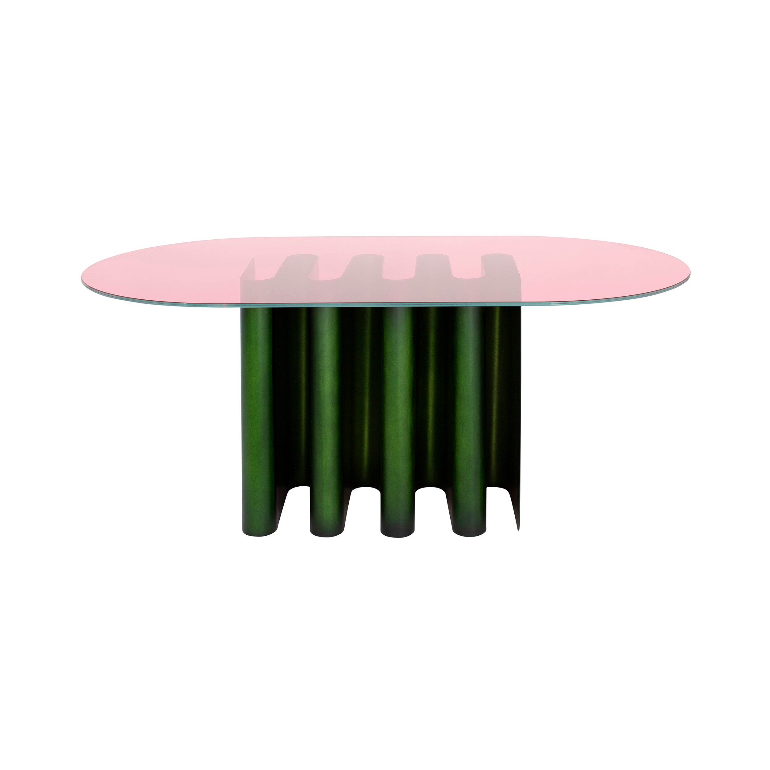 Tavolo2 Dining Table: Rose + Fango Green