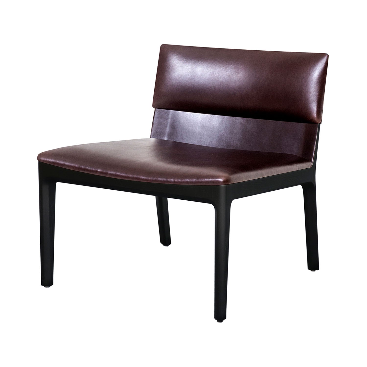 Taylor Lounge Armless Chair: Black Oak
