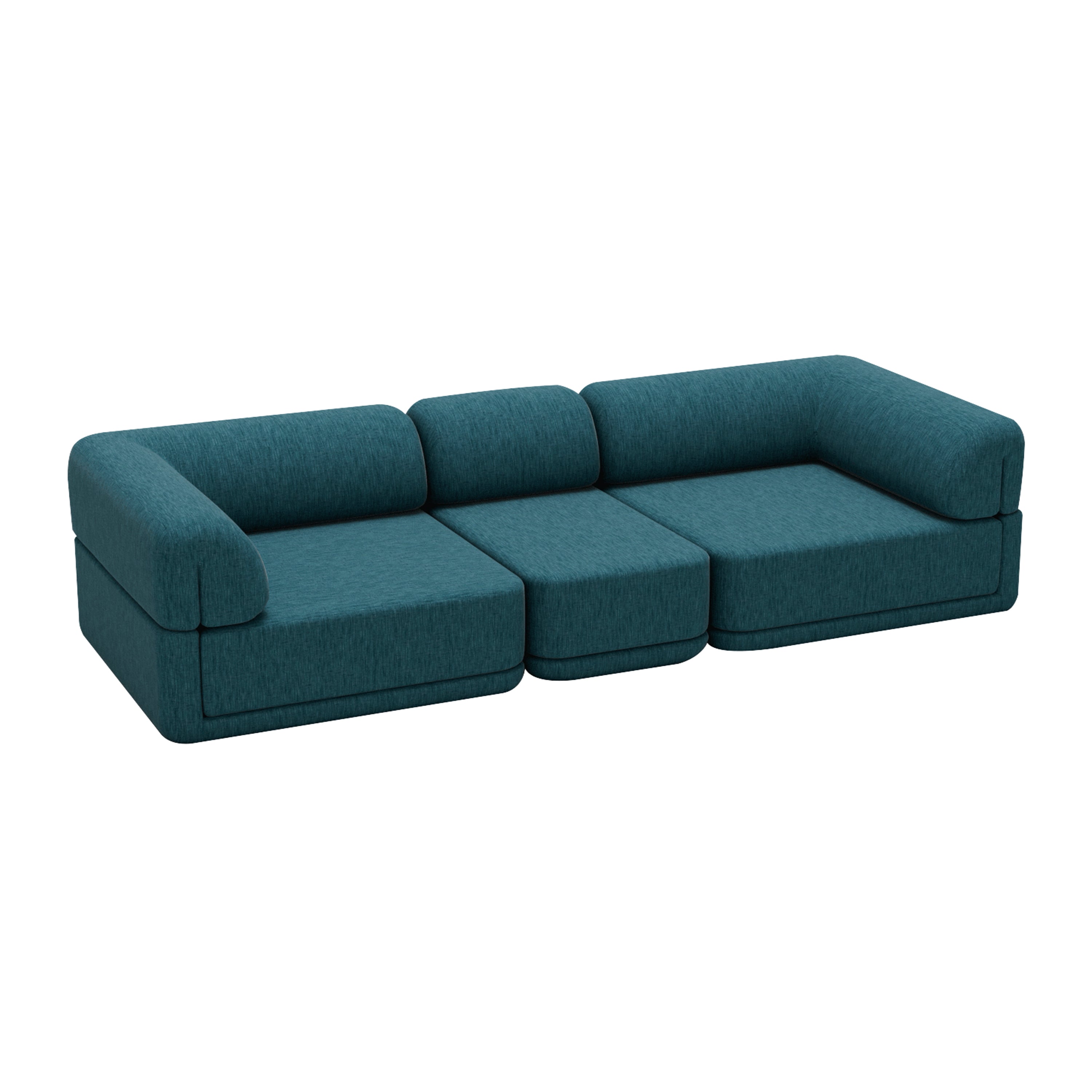Cube Modular Sofa: Slim + Configuration 6 + Chenille Teal