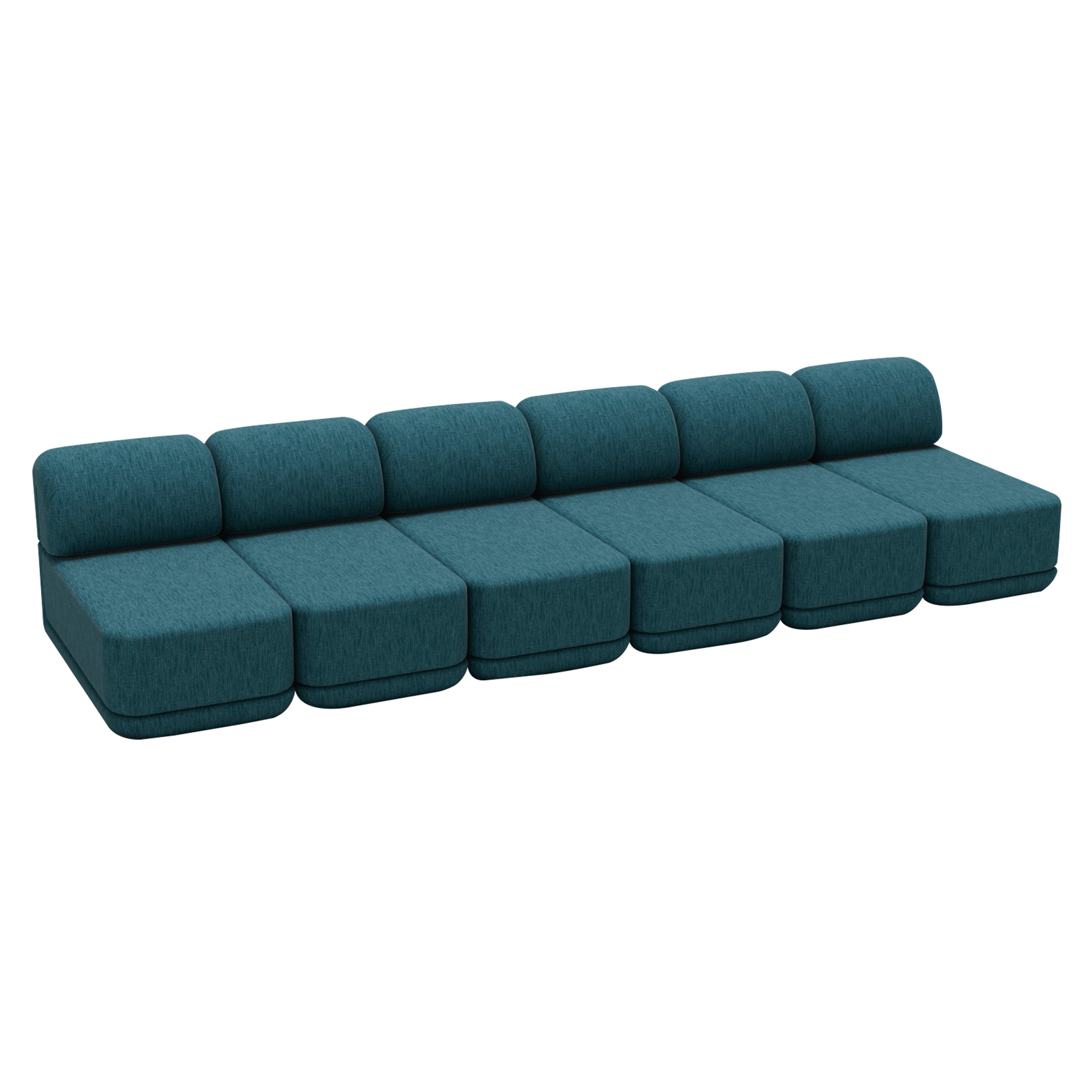 Cube Modular Sofa: Slim + Configuration 7 + Chenille Teal