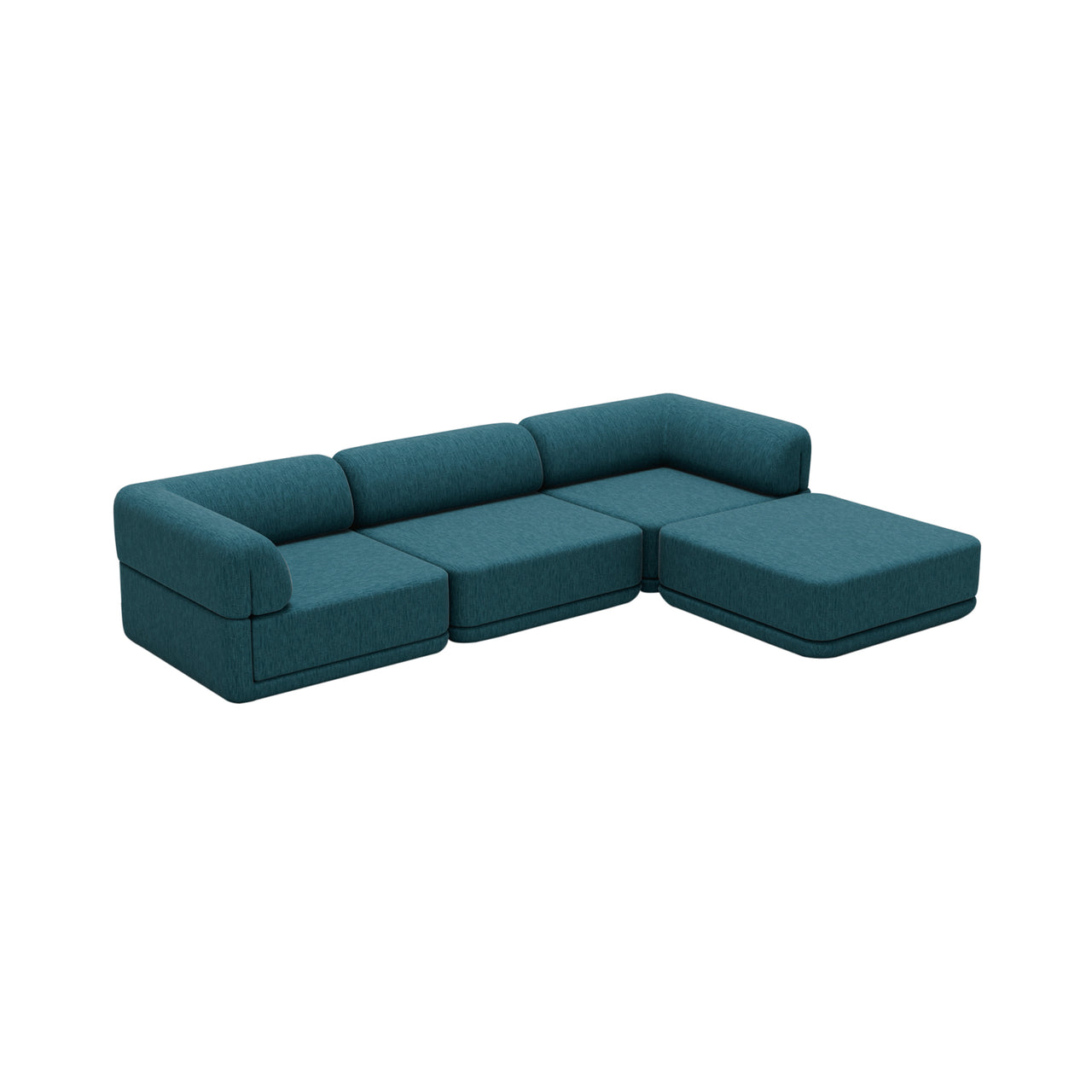 Cube Modular Sofa: Configuration 4 + Chenille Teal